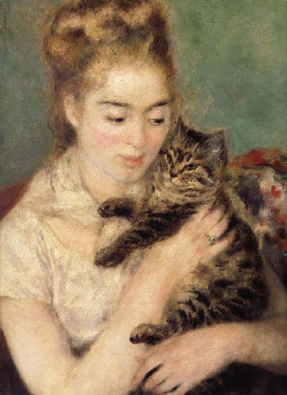 Pierre-Auguste Renoir Woman with a Cat oil painting picture
